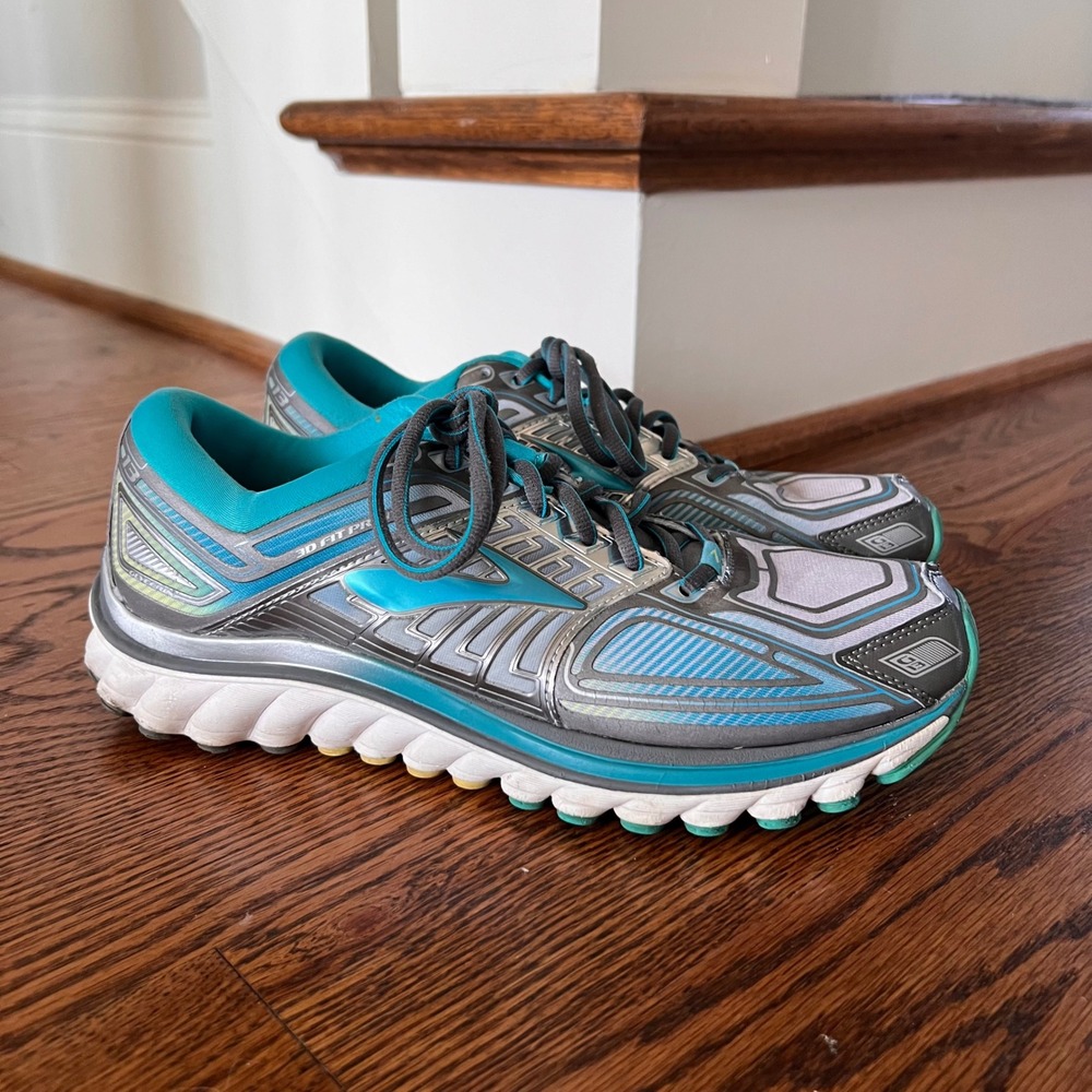 Brooks‎ Glycerin 13 Womens 10 Running Shoes Teal Silver Sneakers 1201971B030